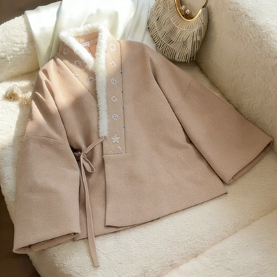 小个子毛呢对穿保暖加绒明制汉服