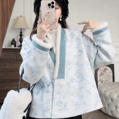 新款洋气复古改良日常通勤棉袄女