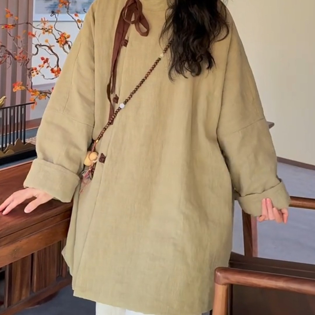 冬季新中式高领加厚保暖大码棉衣