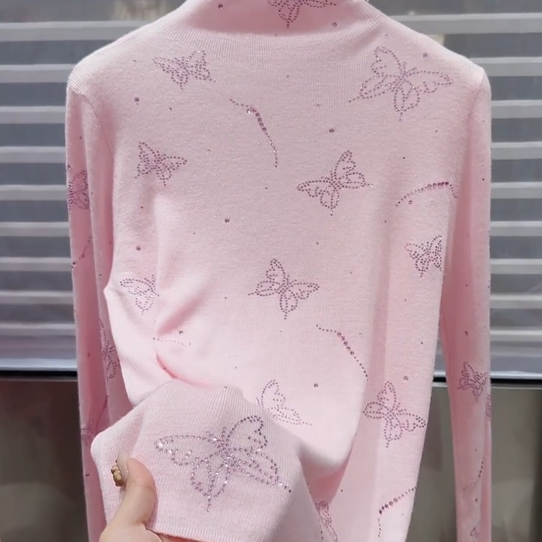 chic温柔软糯针织上衣打底衫女潮