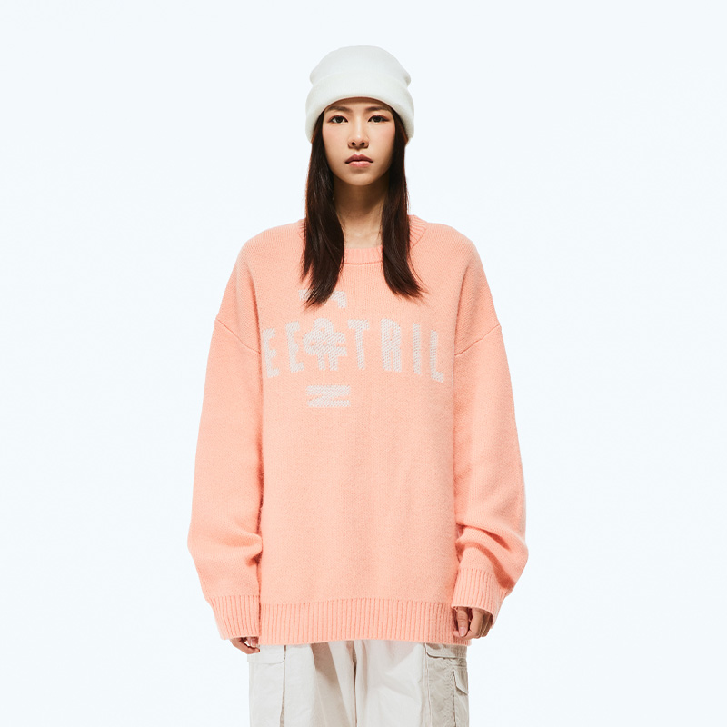 Fun潮牌圆领毛衣情侣款2025年冬季新款BeenTrill马海毛绒感针织衫