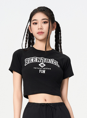 Fun潮牌短袖T恤短裤2025年夏季BeenTrill系列美式街头圆领上衣