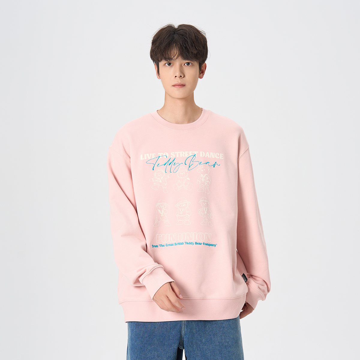 Fun潮牌圆领卫衣情侣款2025年秋季新款卡通印花百搭休闲宽松上衣