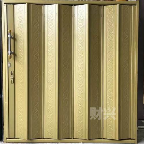 铁皮百叶门和谐拉闸门仓库车库铁拉门铁质折页门全封板防盗折叠门