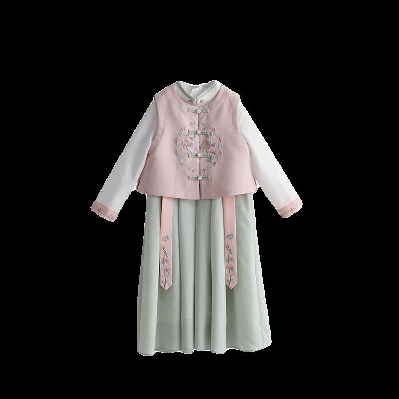 古装儿童春秋汉服中国风服装儒裙仙女装女童唐装宝宝衣服幼童套装