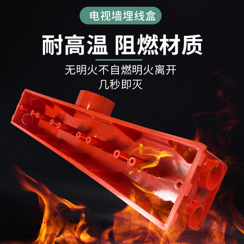 电视背景墙一体插座预埋PVC86背景盒 开关盒子线盒扁管式组合套装