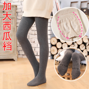 女童打底裤秋冬薄绒加肥加大胖儿童舞蹈袜加绒加厚大童连裤袜外穿