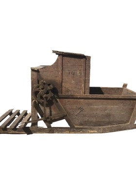 生产队老物件老农具风车水车木犁辘轳打稻机磨茶机农家乐酒店装饰