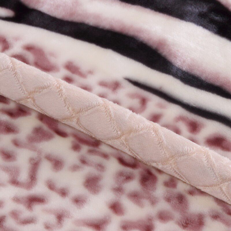 双层拉舍尔保暖毛毯加厚冬季单双人珊瑚绒盖毯子虎纹豹纹6/8/10斤