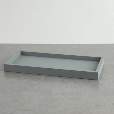 长方形仿水泥花盆托盘接水盘长条塑料窄垫底仿紫砂陶红微造景观盘