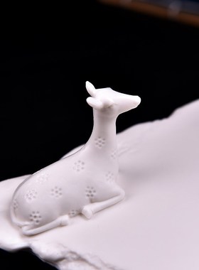 东方泥土 德化白瓷雕塑艺术品 创意禅意喜庆装饰礼品/喜上梅梢