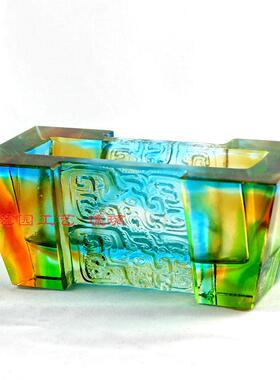 琉璃摆件龙纹名片座工艺品商务办公用品创意家居饰品送客户小礼品