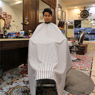 barber加大围布1.9m定制加长款盖脚围布防静电不粘发男士理发围布