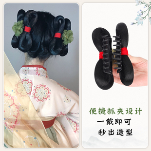 古风配饰汉服一体假发包小石潭记抓夹懒人手残党可爱少女丸子发型