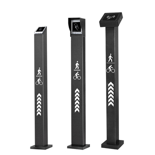刷卡立柱刷卡机按钮立柱防水门禁机读头立式 支架通道开关门禁立柱