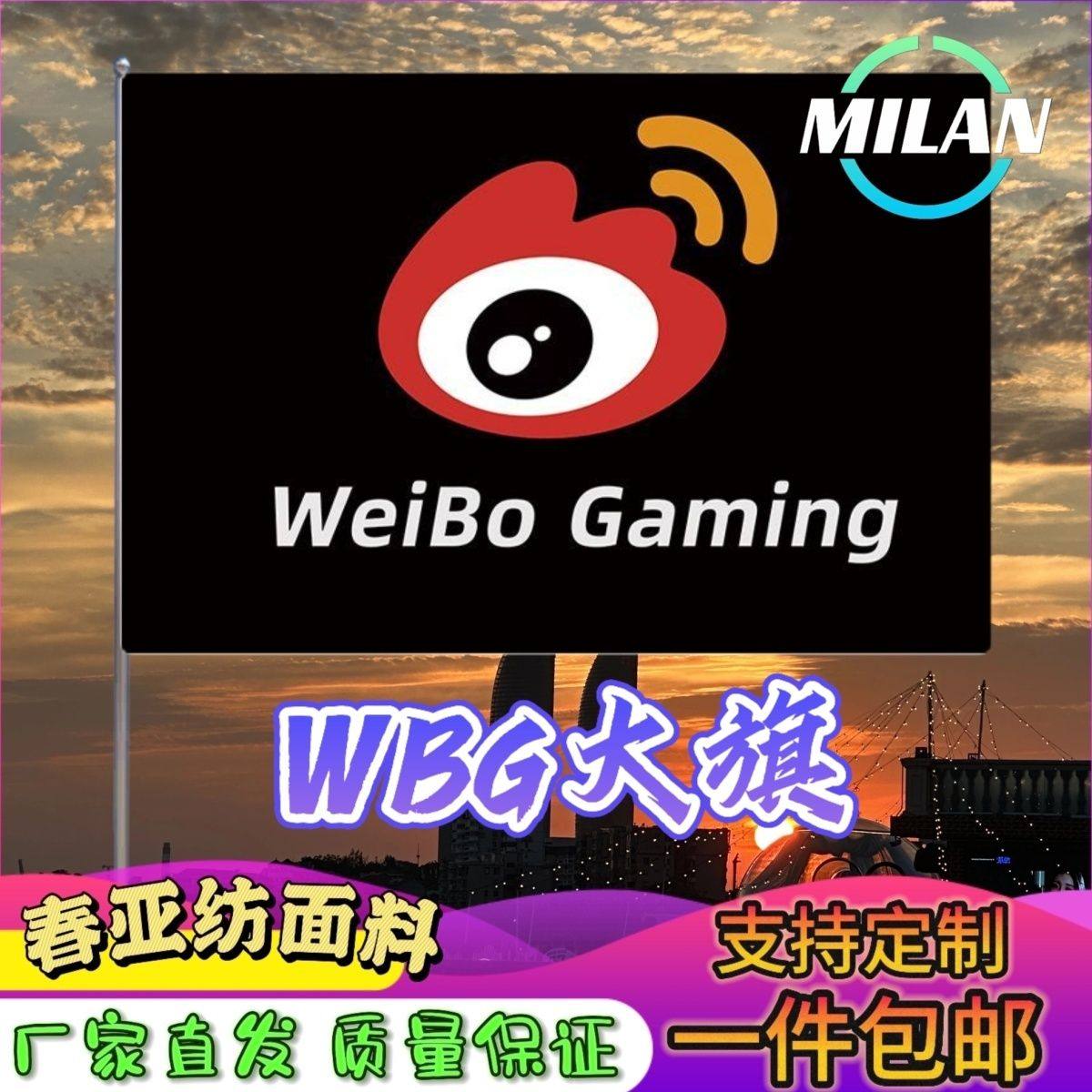 WBG战队旗大旗WBG旗帜手摇旗电竞战队比赛WBG队旗应援旗