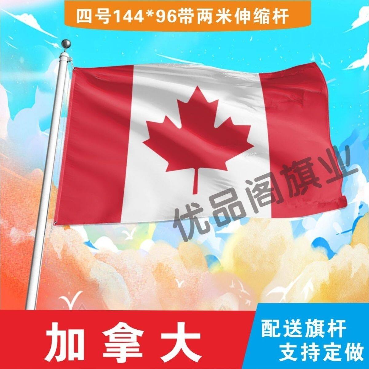 加拿大国旗2号345678号世界各国小国旗手摇旗定制大号外国旗_虎窝淘