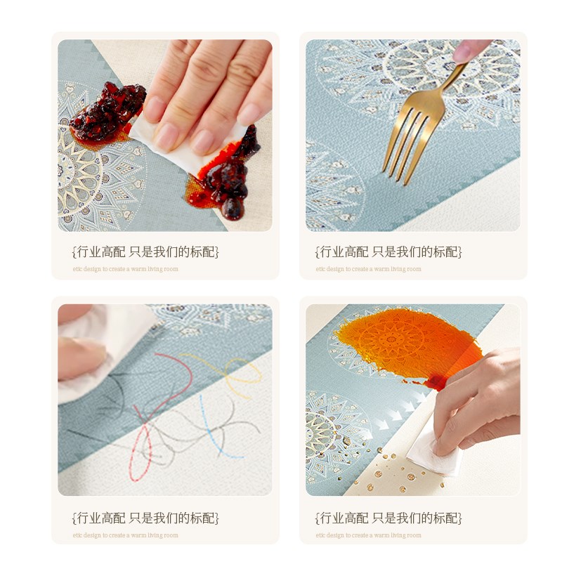 桌布防油防水免洗长方形餐桌布家用棉麻布艺桌垫桌面保护垫高级感