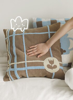 IL米拉森林毛巾绣森系抱枕粉色客厅大靠垫沙发蓝色腰枕爱靠枕