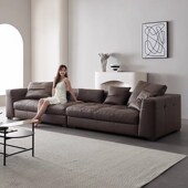 布雷泽沙发意式 极简头层真牛皮设计师客厅家用小户型直排沙发