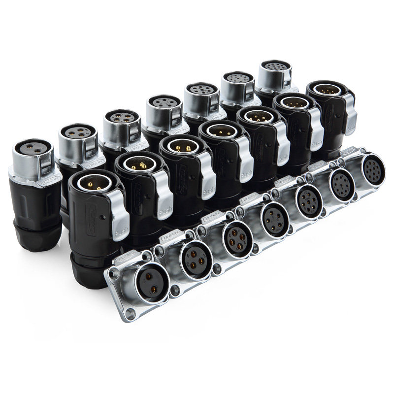 凌科LP2法兰装 航空2芯p方座针5孔7pin 9孔芯公母接头