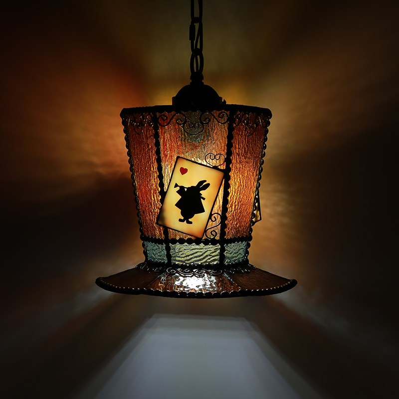 爱丽丝法式复古床头卧室吊灯餐厅吧台玄关过道创意彩色玻璃小吊灯