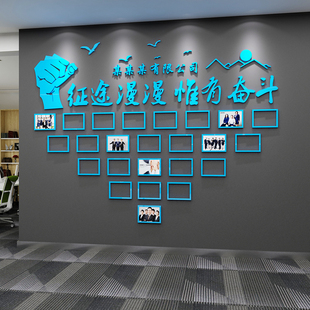 奋斗照片墙公司文化背景墙办公室装饰个性墙纸企业团队创意激励