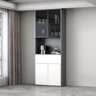 超餐边柜柜层靠墙一体实木酒柜茶水柜公分客厅展示柜