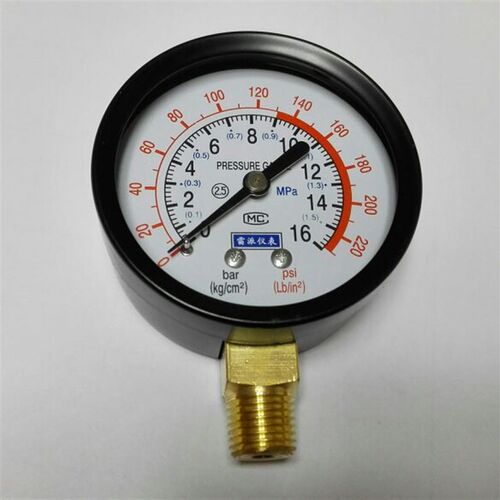 压力表 63mm 0~16bar 16kg 220psi 220Lb/in2 1.6mpa Y-60 Y63
