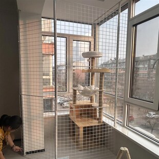 可定制 猫咪家用特大号超大自由空间阳台围栏防护网猫封窗猫笼