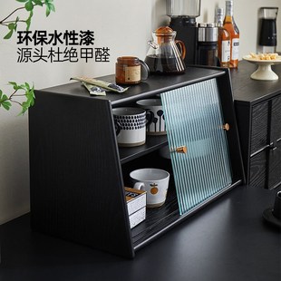 爱必居实木餐边柜厨房置物架北欧墙壁柜家用餐桌碗柜台面储物杯架