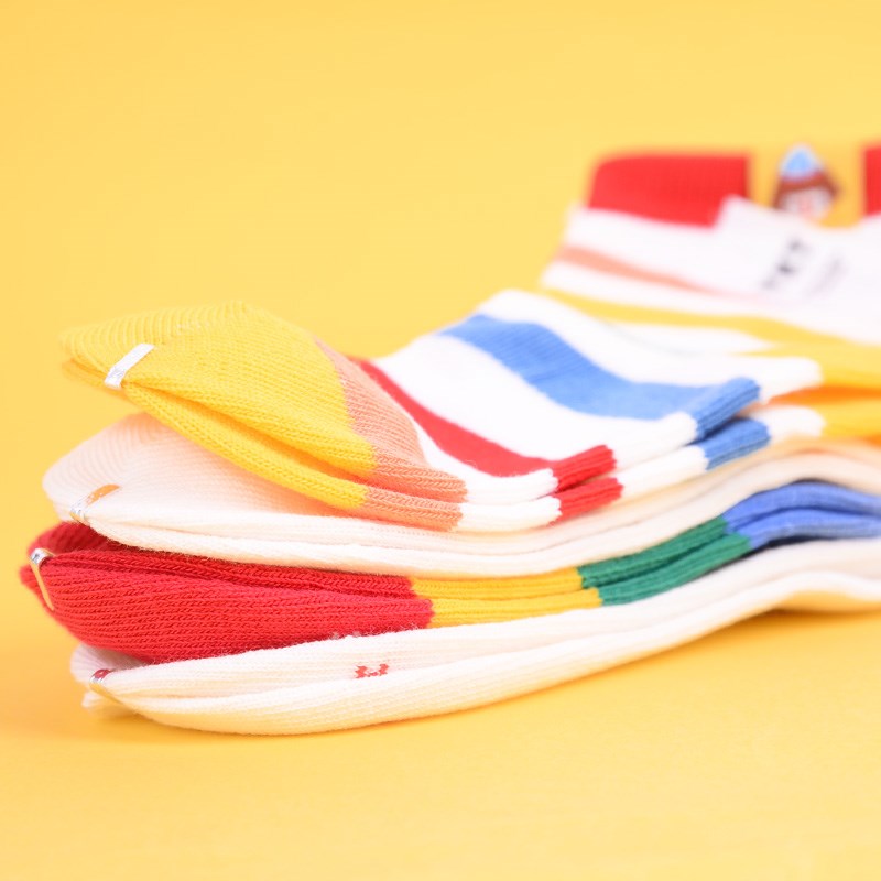 伊卡兔儿童袜子学生袜男童女童纯棉透气春夏薄棉网眼中筒袜无骨缝