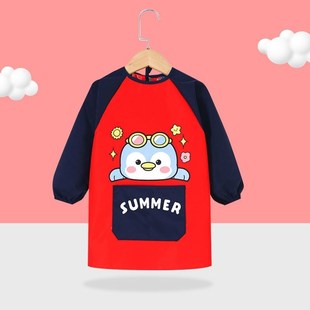 小学生练书法课毛笔字专用罩衣倒背衣服儿童绘画画防放水美术围裙