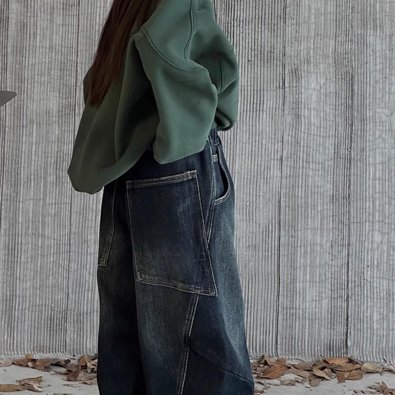 男童软牛仔裤秋冬款加绒加厚中大童宽松2024新款冬儿童一体绒裤子