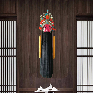 五虎上将新款北京黄色装饰酒店餐厅幼儿园校园脸谱大挂件川剧面具