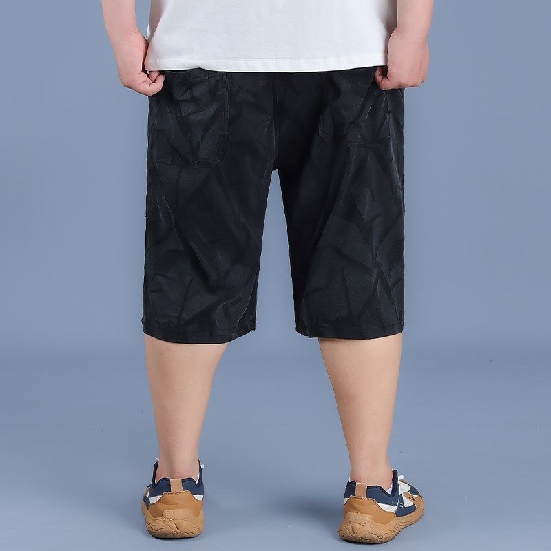 短裤男夏季大码弹力松紧腰提花五分裤加肥加大百搭男士休闲裤胖子,男装,短裤,淘宝优惠券,粉丝福利购,淘宝优惠卷