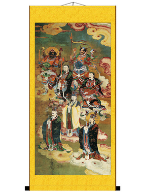 三官大帝北极四圣真君神像挂画人物画国画字画丝绸卷轴装饰画包邮