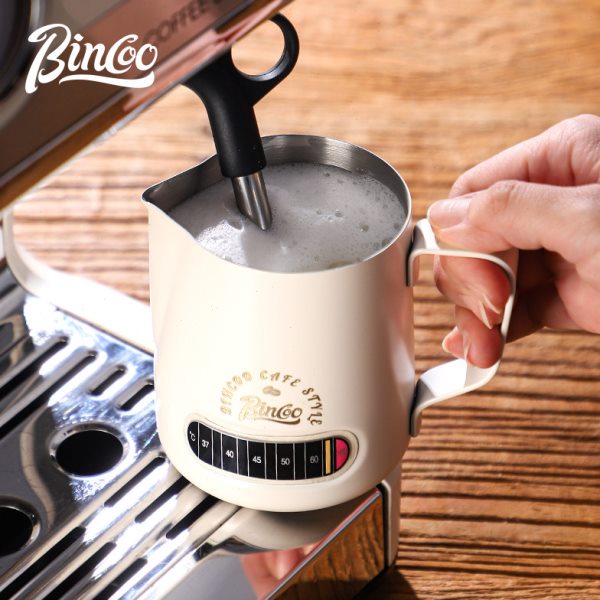 Bincoo带刻度拉花缸不锈钢尖嘴拉花杯400/600ml咖啡打奶缸奶泡杯图片