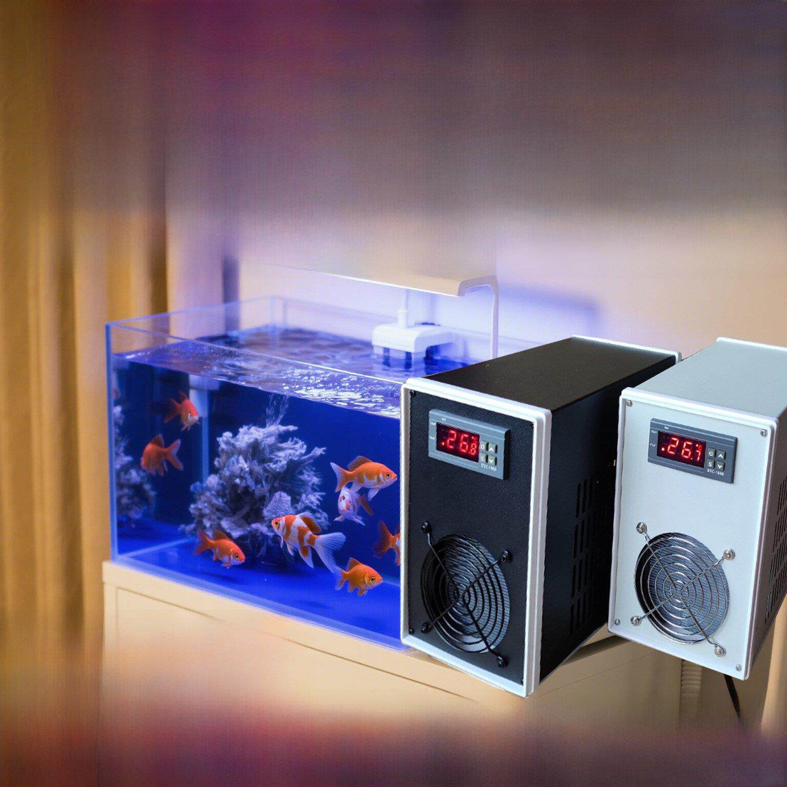 鱼缸冷水机小型鱼缸静音电子制冷恒温机水族制冷降温制冷机器