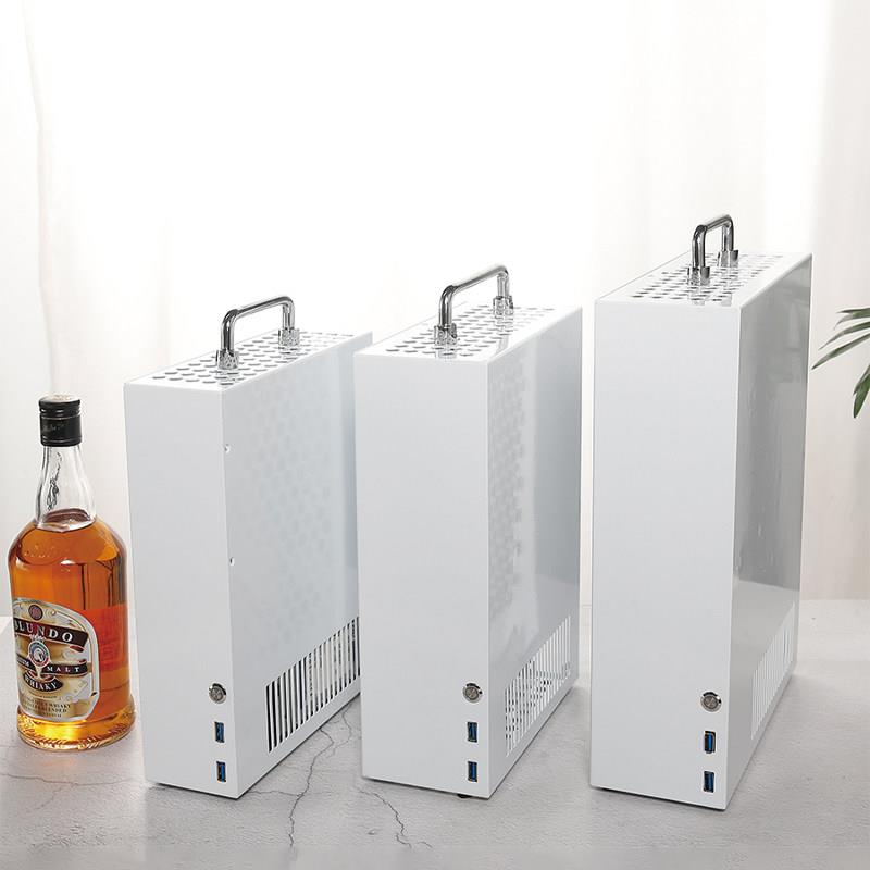 白色侧透ITX机箱 体积小巧P02迷你机箱 支援MATX主板的紧凑型机箱图片