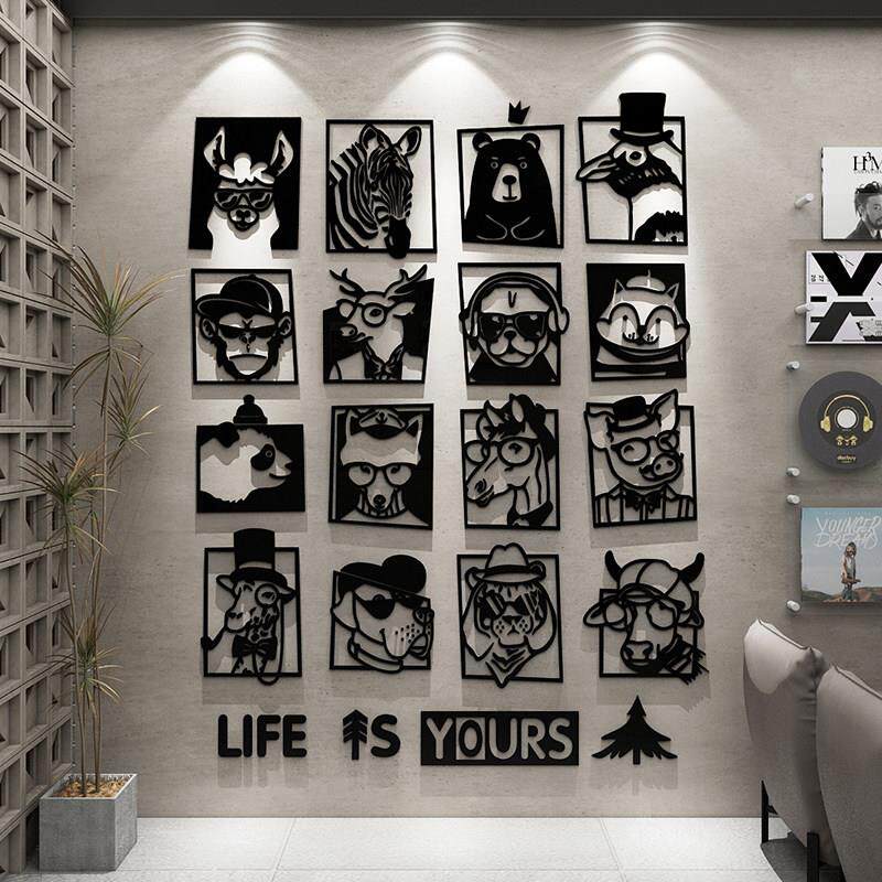 理发店背景墙面装饰画网红沙龙发型海报墙贴画挂画发廊美发店壁画