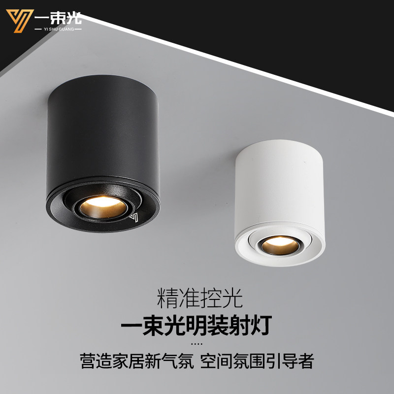 一束光聚光射灯明装茶室氛围酒柜工艺品摆饰绿植精准补光重点筒灯