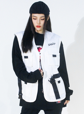 FunkyStyle潮战术马甲男女宽松百搭马夹春秋无袖背心外套机能风