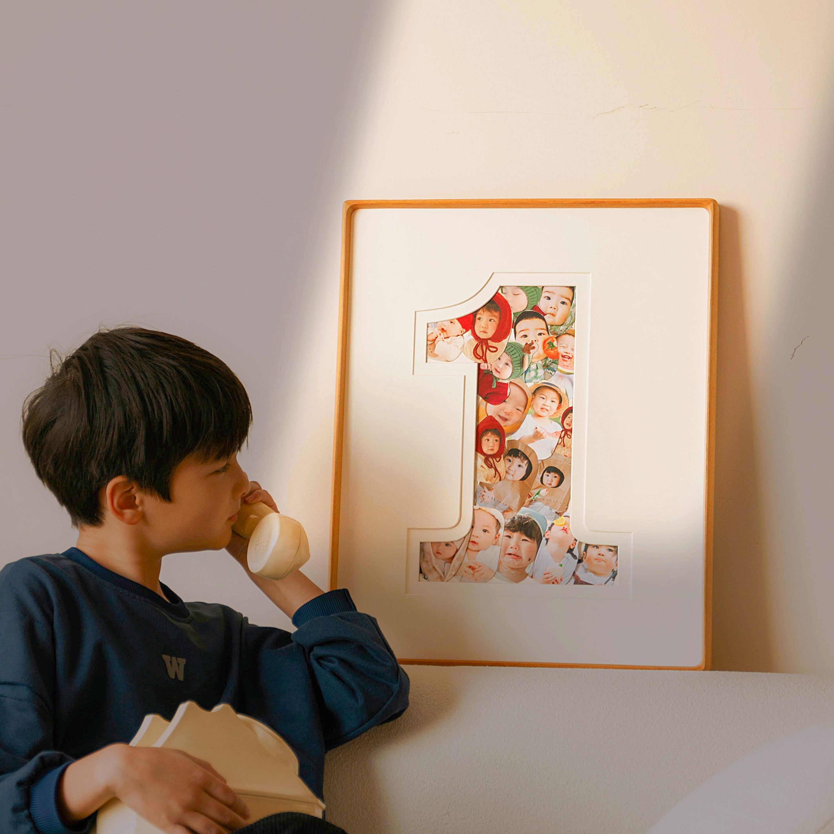 一周岁纪念相框1岁宝宝成长周年DIY定制洗照片实木画框儿童挂墙