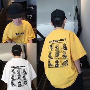 中大童T恤卡通七龙珠怀旧动漫亲子装儿童嘻哈街舞男童短袖上衣潮