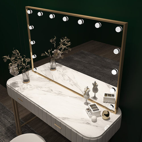 网红影楼化妆台带灯彩妆婚纱店梳妆台美甲化妆师美容院专用化妆桌