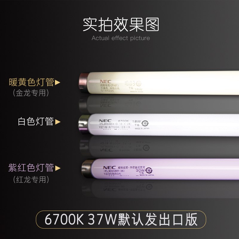 NEC灯管鱼友汇 龙鱼彩蝶缸灯架灯 T8潜水灯灯套鱼缸6700K水族