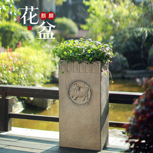 汉韵堂中式 创意绿萝花钵庭院花园复古落地摆件 户外花盆大口径个性