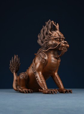 铜欣祥 紫铜瑞兽獬豸摆件家居门厅装饰品摆设办公室开业礼品摆件