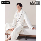 家居服秋冬2024新款 浴袍珊瑚绒睡衣男长袍法兰绒长款 男款 睡袍冬季